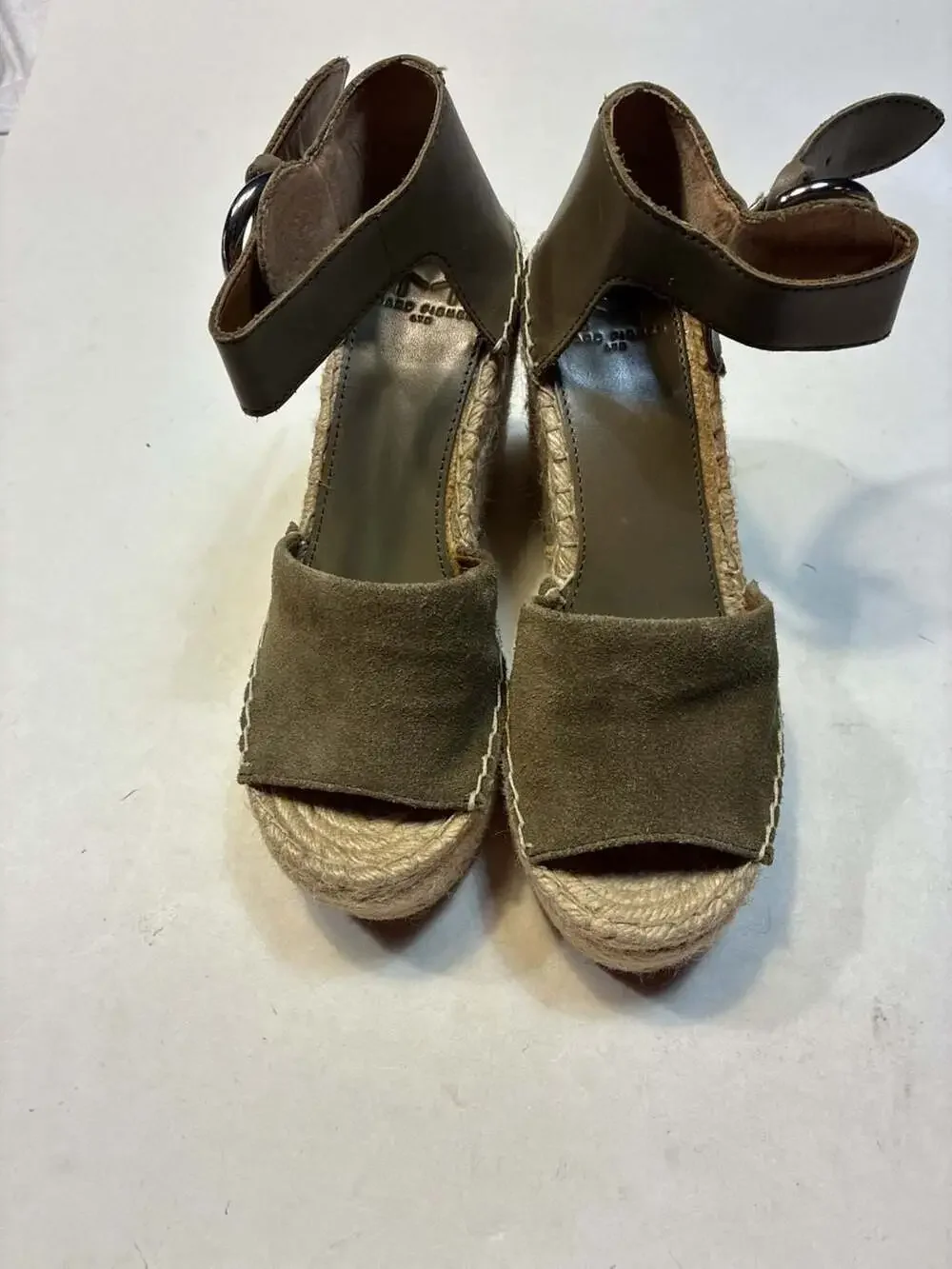 Marc Fisher LTD Alida Suede Ankle Strap Espadrille Wedge Sandals